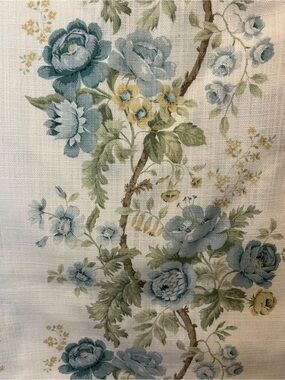 Sanderson 2 pc Window Curtain Panels Hykenham Floral Blue Cotton 84" Cottage